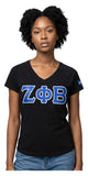 Big Boy Zeta Phi Beta Divine 9 S3 V-Neck Tee [Black]