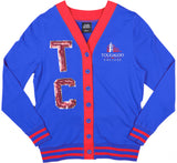 Big Boy Headgear Tougaloo Bulldogs S8 Sequin Womens Cardigan [Royal Blue]
