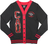 Big Boy Headgear Clark Atlanta Panthers S8 Sequin Womens Cardigan [Black]
