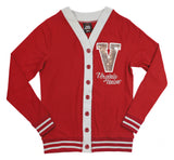 Big Boy Headgear Virginia Union Panthers S7 Sequin Letter Womens Cardigan [Maroon]