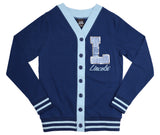Big Boy Headgear Lincoln Blue Tigers S7 Sequin Letter Womens Cardigan [Navy Blue]