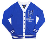 Big Boy Headgear Fayetteville State Broncos S7 Sequin Letter Womens Cardigan [Royal Blue]