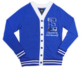 Big Boy Headgear Elizabeth City State Vikings S7 Sequin Letter Womens Cardigan [Royal Blue]