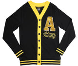 Big Boy Headgear Arkansas At Pine Bluff Golden Lions S7 Sequin Letter Womens Cardigan [Black]