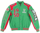 Big Boy Headgear Mississippi Valley State Delta Devils S12 Unisex Adult Racing Twill Jacket [Green]