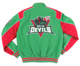 Big Boy Headgear Mississippi Valley State Delta Devils S12 Unisex Adult Racing Twill Jacket [Green]