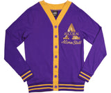 Big Boy Headgear Alcorn State Braves S7 Sequin Letter Womens Cardigan [Purple]