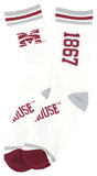 Big Boy Headgear Morehouse Maroon Tigers S7 Mens Socks [White]