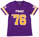 Big Boy Headgear Prairie View A&M Panthers S2 Womens Football Jersey Tee [Purple]