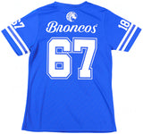 Big Boy Headgear Fayetteville State Broncos S2 Womens Football Jersey Tee [Royal Blue]
