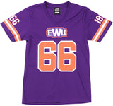 Big Boy Headgear Edward Waters Tigers S2 Womens Football Jersey Tee [Purple]