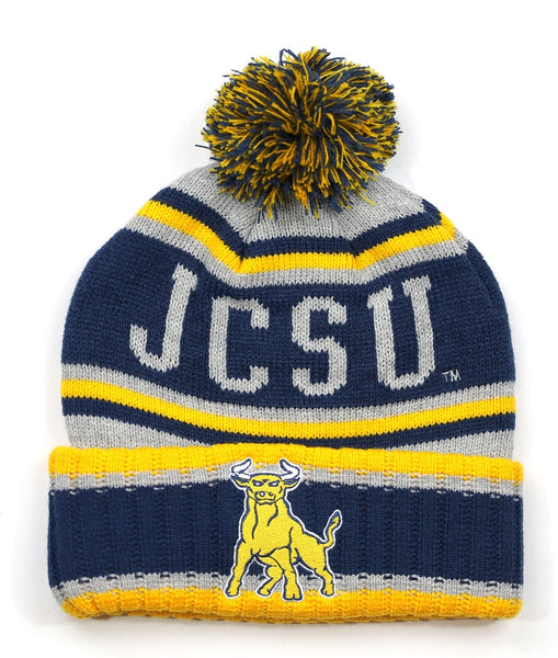 Big Boy Johnson C. Smith Golden Bulls S251 Beanie With Ball [Navy Blue]