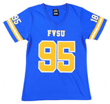 Big Boy Headgear Fort Valley State Wildcats S2 Womens Football Jersey Tee [Royal Blue]
