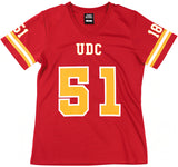Big Boy Headgear District Of Columbia Firebirds S2 Womens Football Jersey Tee [Crimson]
