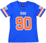 Big Boy Headgear Savannah State Tigers S2 Womens Football Jersey Tee [Royal Blue]