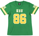 Big Boy Headgear Kentucky State Thorobreds S2 Womens Football Jersey Tee [Green]