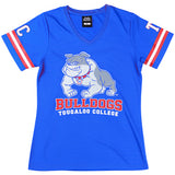 Big Boy Headgear Tougaloo Bulldogs S2 Womens Football Jersey Tee [Royal Blue]
