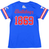 Big Boy Headgear Tougaloo Bulldogs S2 Womens Football Jersey Tee [Royal Blue]