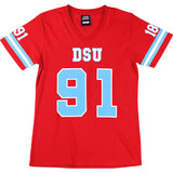 Big Boy Headgear Delaware State Hornets S2 Womens Football Jersey Tee [Red]