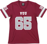 Big Boy Headgear Virginia Union Panthers S2 Womens Football Jersey Tee [Maroon]