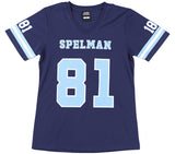 Big Boy Headgear Spelman Jaguars S2 Womens Football Jersey Tee [Navy Blue]