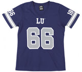 Big Boy Headgear Lincoln Blue Tigers S2 Womens Football Jersey Tee [Navy Blue]