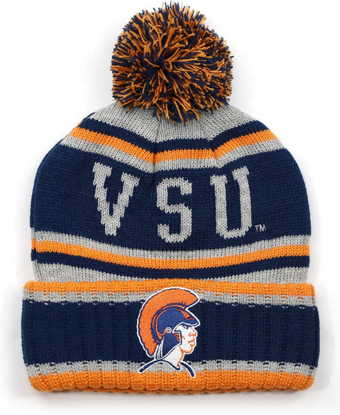 Big Boy Virginia State Trojans S251 Beanie With Ball [Navy Blue]