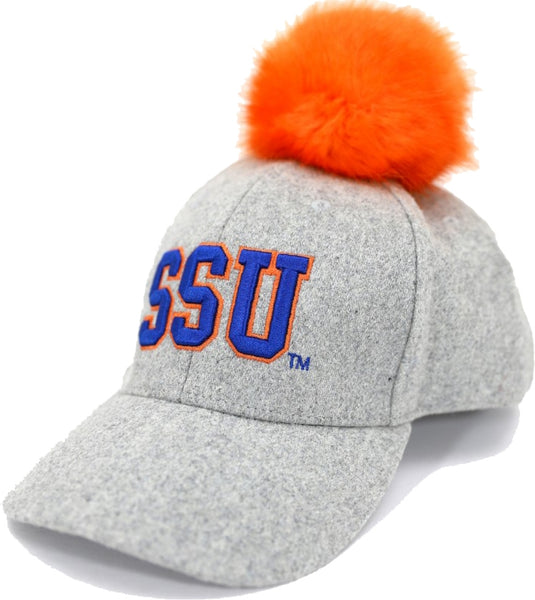 Big Boy Savannah State Tigers S148 Ladies Pom Pom Cap [Grey]
