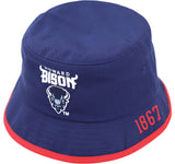 Big Boy Headgear Howard Bison S150 Unisex Adult Bucket Hat [Navy Blue]