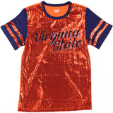 Big Boy Headgear Virginia State Trojans S8 Womens Sequin Tee [Orange]