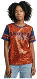 Big Boy Headgear Virginia State Trojans S8 Womens Sequin Tee [Orange]