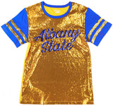 Big Boy Headgear Albany State Golden Rams S8 Womens Sequin Tee [Gold]