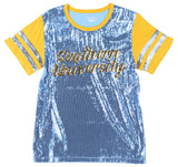 Big Boy Headgear Southern Jaguars S8 Womens Sequin Tee [Sky Blue]
