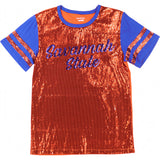 Big Boy Headgear Savannah State Tigers S8 Womens Sequin Tee [Orange]