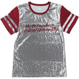 Big Boy Headgear North Carolina Central Eagles S8 Womens Sequin Tee [Grey]