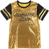 Big Boy Headgear Alabama State Hornets S8 Womens Sequin Tee [Gold]