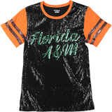 Big Boy Headgear Florida A&M Rattlers S8 Womens Sequin Tee [Black]