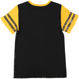Big Boy Headgear Arkansas At Pine Bluff Golden Lions S8 Womens Sequin Tee [Black]