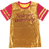 Big Boy Headgear Tuskegee Golden Tigers S8 Womens Sequin Tee [Gold]