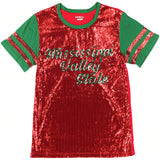 Big Boy Headgear Mississippi Valley State Delta Devils S8 Womens Sequin Tee [Red]