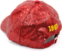 Big Boy Tuskegee Golden Tigers S141 Ladies Sequins Cap [Crimson Red]