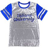 Big Boy Headgear Dillard Bleu Devils S8 Womens Sequin Tee [White]
