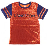 Big Boy Headgear Langston Lions S8 Womens Sequin Tee [Orange]