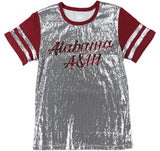 Big Boy Headgear Alabama A&M Bulldogs S8 Womens Sequin Tee [Grey]