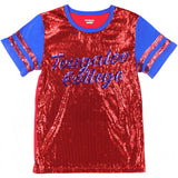 Big Boy Headgear Tougaloo Bulldogs S8 Womens Sequin Tee [Red]
