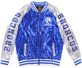 Big Boy Headgear Fayetteville State Broncos S6 Womens Sequin Jacket [Royal Blue]