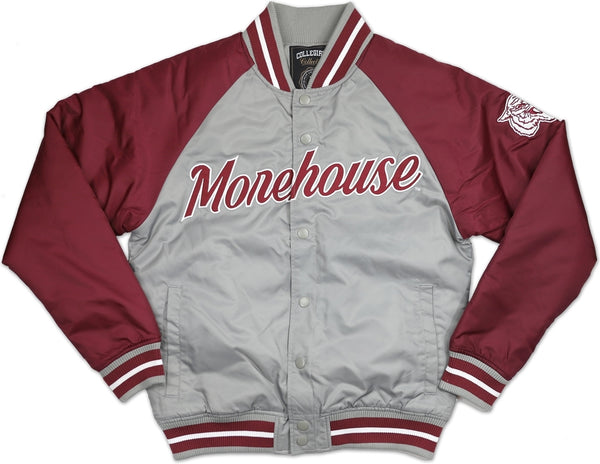 Big Boy Morehouse Maroon Tigers S4 Light Weight Mens Baseball Jacket [Grey]