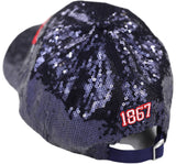 Big Boy Headgear Howard Bison S146 Womens Sequin Cap [Navy Blue]