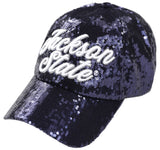 Big Boy Headgear Jackson State Tigers S146 Womens Sequin Cap [Navy Blue]