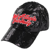 Big Boy Headgear Clark Atlanta Panthers S146 Womens Sequin Cap [Black]